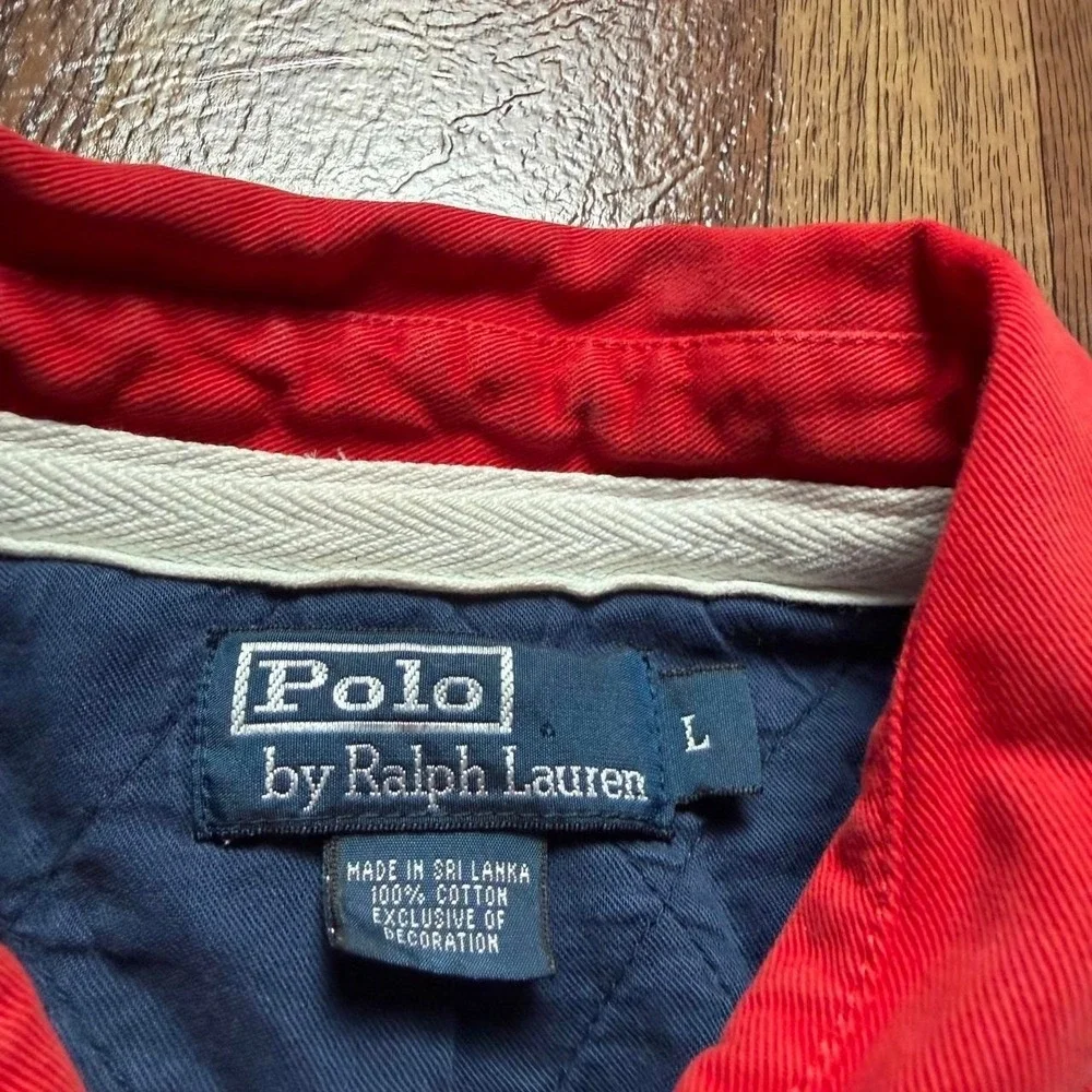 Polo Ralph Lauren Vtg 90's Mercer Club Crest Sleeve Polo Shirt Large